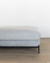 Load image into Gallery viewer, Morrison Metal Base Large Leather Ottoman