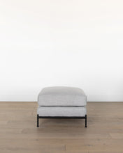 Load image into Gallery viewer, Morrison Metal Base Leather Ottoman