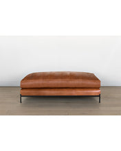 Load image into Gallery viewer, Morrison Metal Base Large Leather Ottoman
