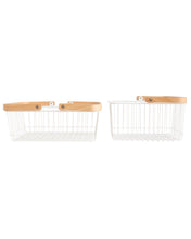 Load image into Gallery viewer, Wood Handled Storage Baskets