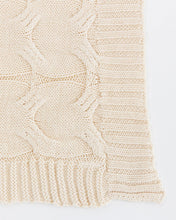 Load image into Gallery viewer, Ivory Cotton Knit Throw
