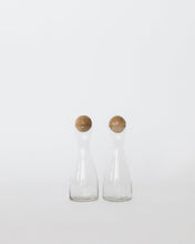 Load image into Gallery viewer, Mango Wood &amp; Glass Cruets (Set of 2)
