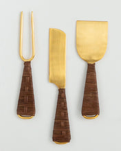Load image into Gallery viewer, Rattan Handled Cheese Utensils (Set of 3)
